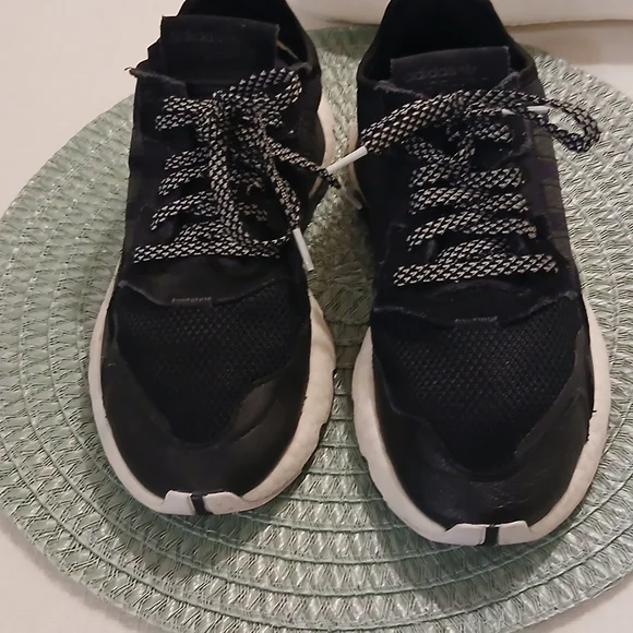 adidas Black and White Mesh Athletic Shoes - Picture 5 of 5